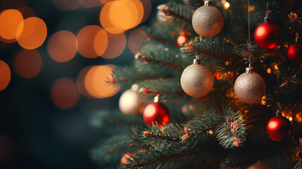 Christmas background, Festival and holiday time, Close-up of Christmas tree