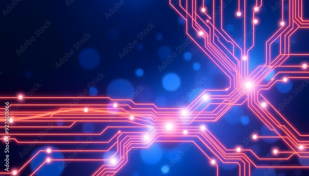 Poster abstract blue background with circuit board background
