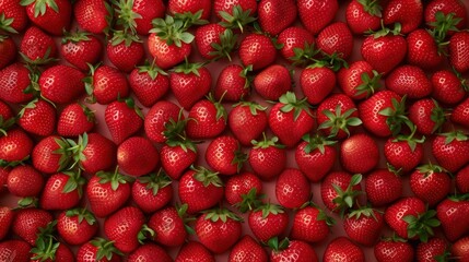 A Close-Up View of Fresh, Red Strawberries