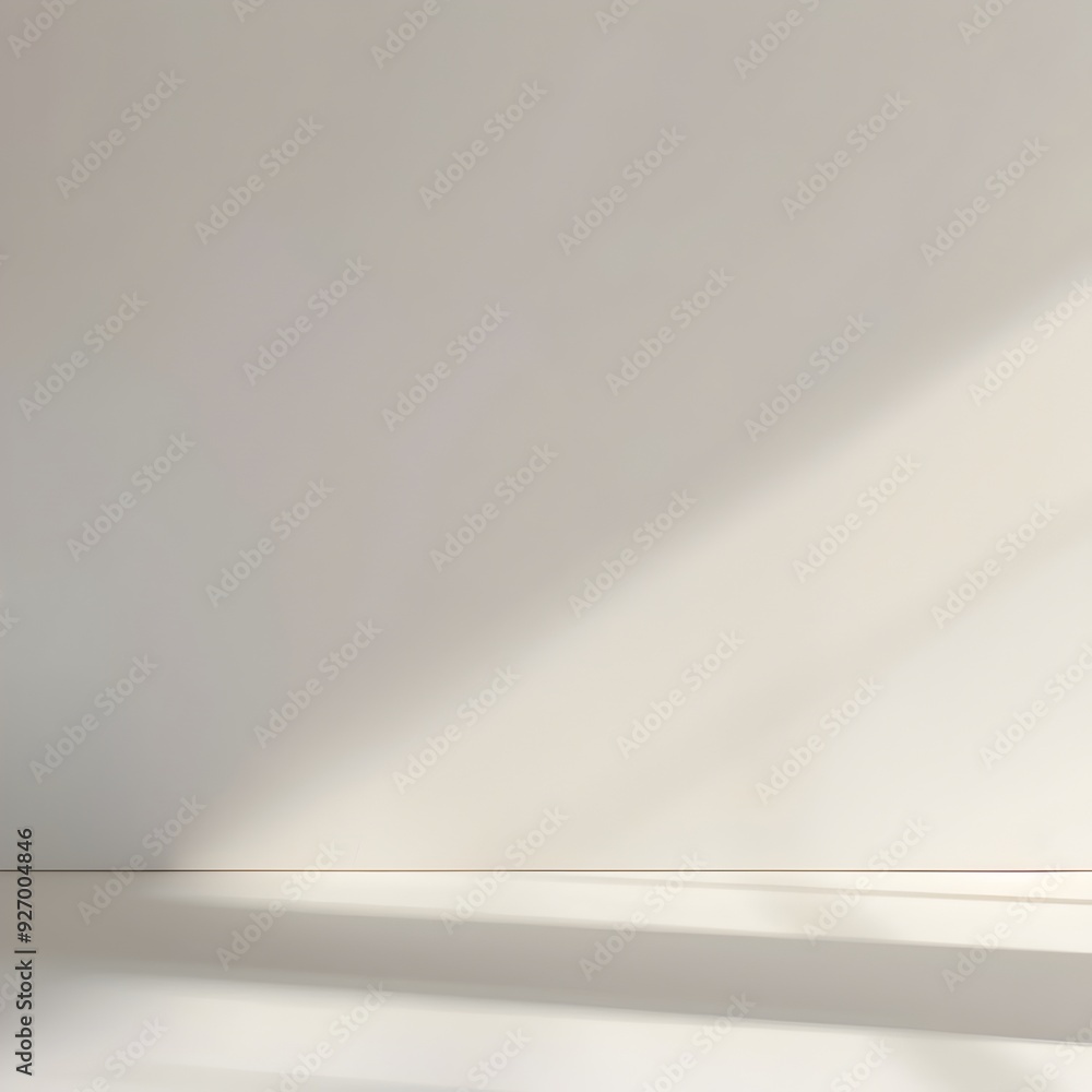 Poster clean white backdrop for product presentation with smooth lighting and clear space