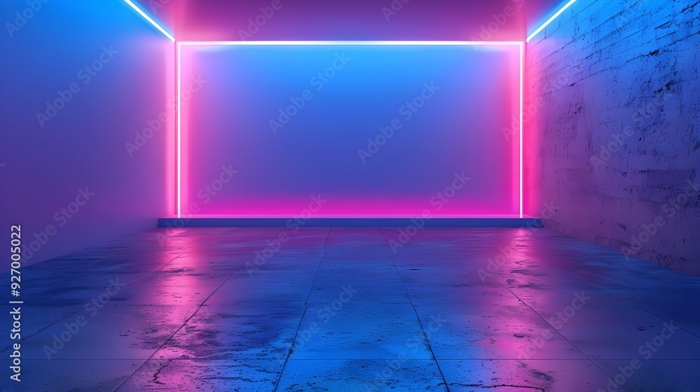 Poster empty neon gradient background for tech product displays and concepts