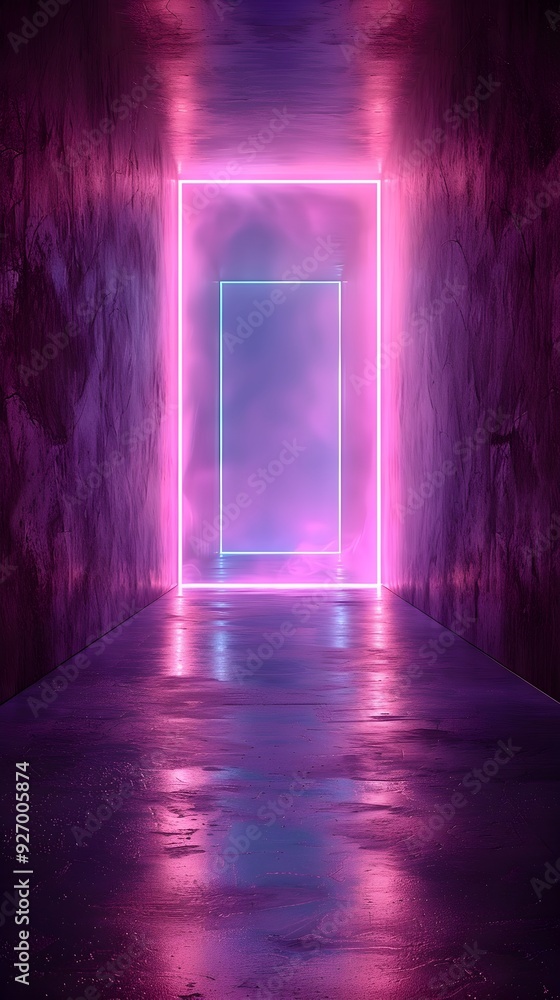 Poster simple neon backdrop with soft purple and green hues for tech product displays and concepts