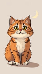 Fototapeta premium A cat is sitting on a rug and looking at the camera