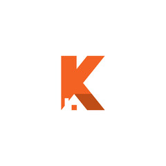 Letter K Home Logo Design. K Real Estate Logo