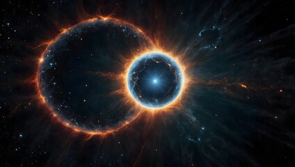 A poem inspired by the dazzling light of a quasar piercing through the cosmic darkness ai_generated