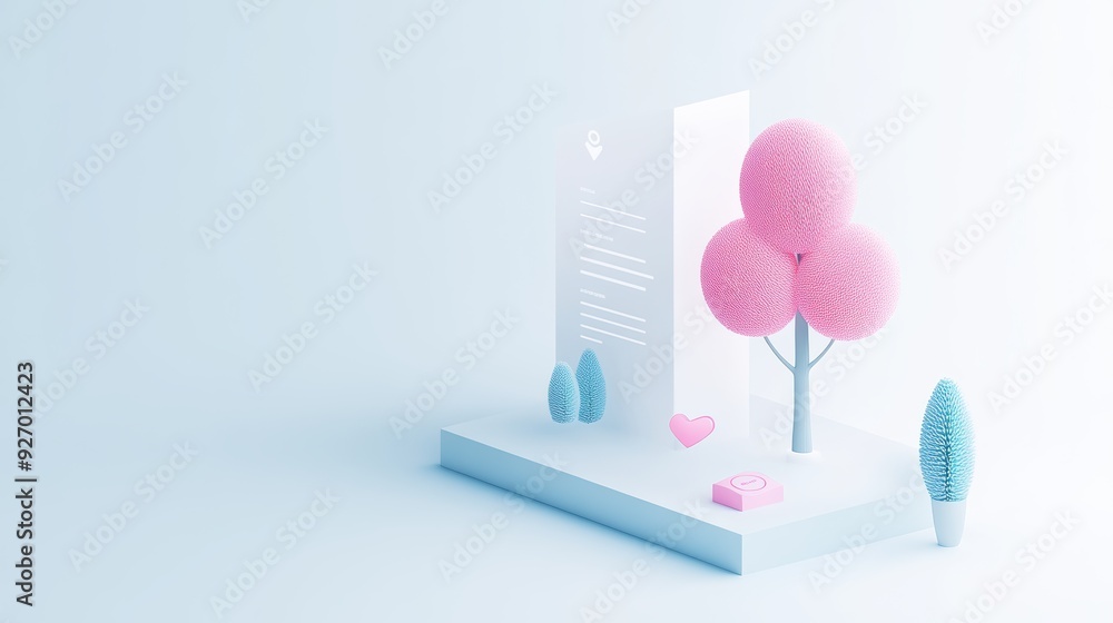 Aufkleber illustration of a website menu with interactive elements, showcasing user friendly navigation.