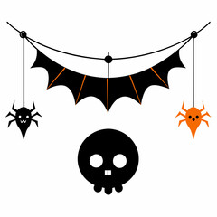 halloween spider on white background
