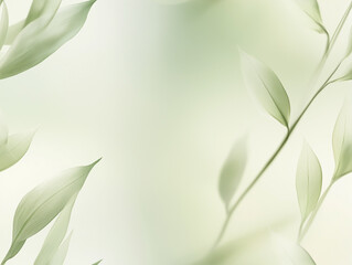 Delicate light green leaves on a blurred background, creating a serene and minimalistic seamless pattern suitable for nature-inspired designs.