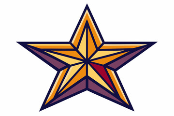 Obraz premium A Five-Pointed Star with Yellow, Orange, Red, and Purple Coloration