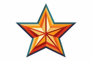 Five-Pointed Star with Multicolored Geometric Design