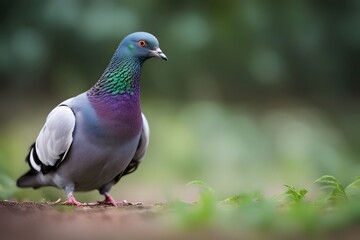 Afep pigeon bird blurry nature background, Ai Generated