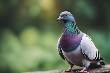 Afep pigeon bird blurry nature background, Ai Generated