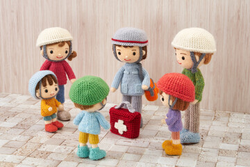 あみぐるみ人形　防災訓練