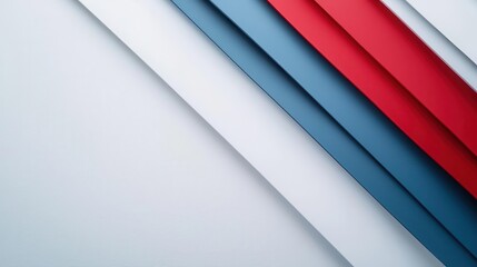 Obraz premium This design features a simple and modern patriotic theme, emphasizing red, white, and blue tones with an abstract flag motif and room for text.