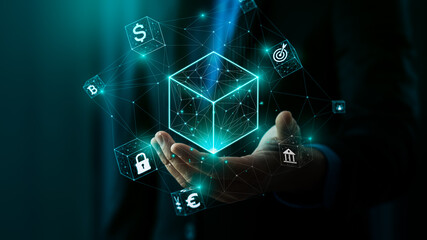 Blockchain Technology Concept, Revolutionizing Industries, Exploring the Boundless Potential of...