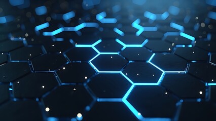 Obraz premium Digital hexagon abstract background