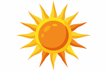 Cartoon Sun with Yellow and Orange Rays