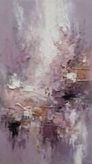 Muted Mauve Abstract Painting with Rough Oil Textures and Palette Knife Finish. Vertical. Wallpaper
