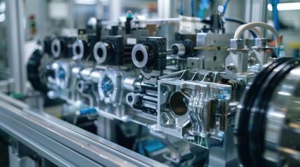 Close-up of a Complex Industrial Machine