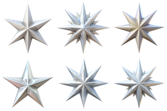 Six Metallic Stars with Varying Details