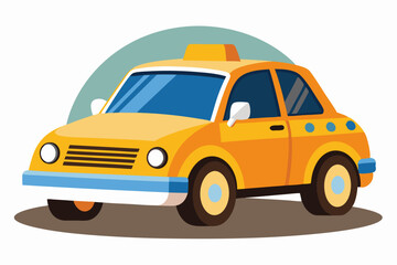 Fototapeta premium Yellow Taxi Cab with Light on Top