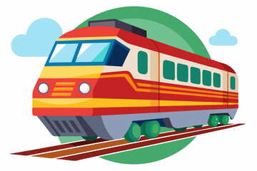 Red and Yellow Train Traveling on Tracks