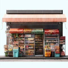 Fototapeta premium small Grocery store, Bangkok Thailand , isolate background