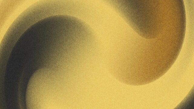 Grainy gradient background with waves and gray brown golden yellow glowing light dark noise texture banner poster backdrop design. 4k