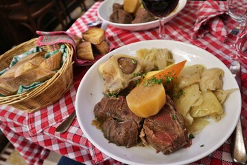 French cuisine: pot-au-feu in Paris, France