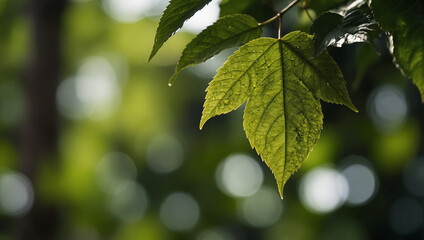 Obraz premium green leaves in sunlight