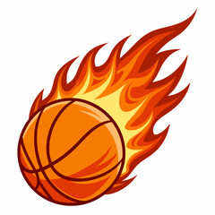 Basketball with flames vector illustration 