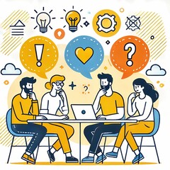 Fototapeta premium Teamwork and Idea Sharing 