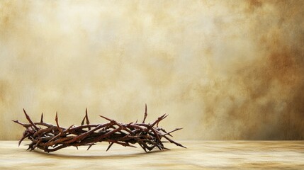 Fototapeta premium a crown of thorns with an empty vintage background