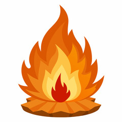 Woodfire flames vector illustration