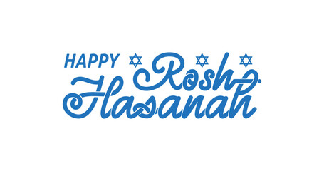 Happy Rosh Hashanah Handwritten brush lettering design. Shana Tova. Happy New Year. Great for cards, invitations, and social media posts. Vector illustration