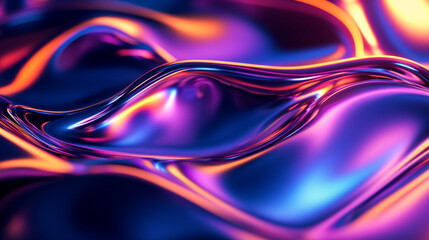 Colorful abstract waves of liquid reflections in a modern, vibrant style