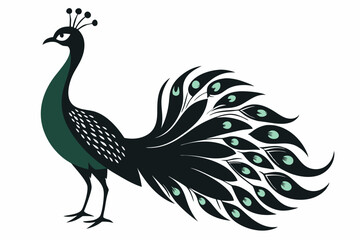 Peacock  silhouette vector illustration