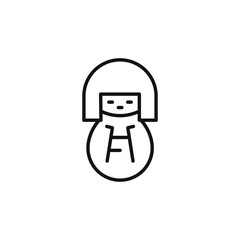 Kokeshi Doll icon. Simple Kokeshi Doll icon for social media, app, and web design. Vector illustration.
