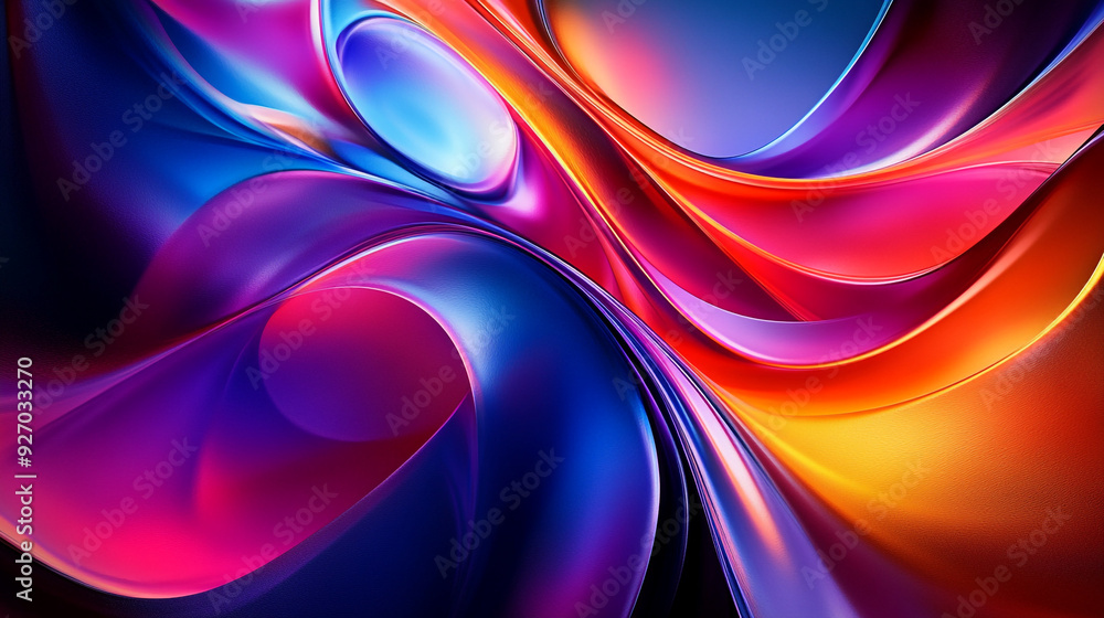 Aufkleber colorful abstract waves swirling together in a dynamic display of light and form