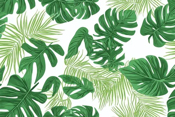 Repeating pattern with fresh green leaves, Repeating green leaf pattern for nature-inspired designs