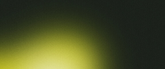 grainy color gradient background, green yellow illuminated spots on black, noise texture effect, copy space