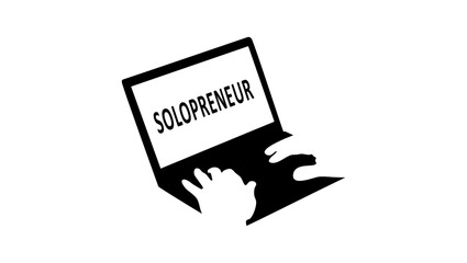 Solopreneur solo entrepreneur, working alone or startup business owner, founder or entrepreneurship, independent developer, freelancer concept