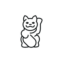 Maneki Neko icon. Simple Maneki Neko icon for social media, app, and web design. Vector illustration.