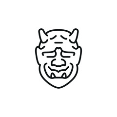 Oni mask icon. Simple oni mask icon for social media, app, and web design. Vector illustration