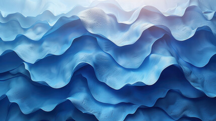 A close-up of abstract blue waves. The waves are layered and textured, creating a sense of depth and movement. 