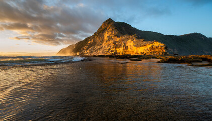 Gerickes Point Coastal Cliffs in sedgefield in the Garden Route magnificent weathered sandstone cliffs are the highest vegetated fossilised dunes in South Africa.