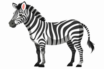 Obraz premium A Cartoon Zebra Standing on a White Background