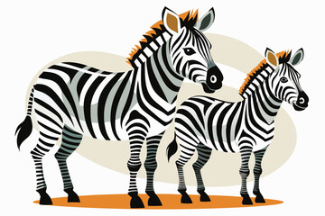 Obraz premium Adult Zebra Standing Beside Its Striped Foal
