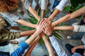 Diverse Team Joining Hands in Unity