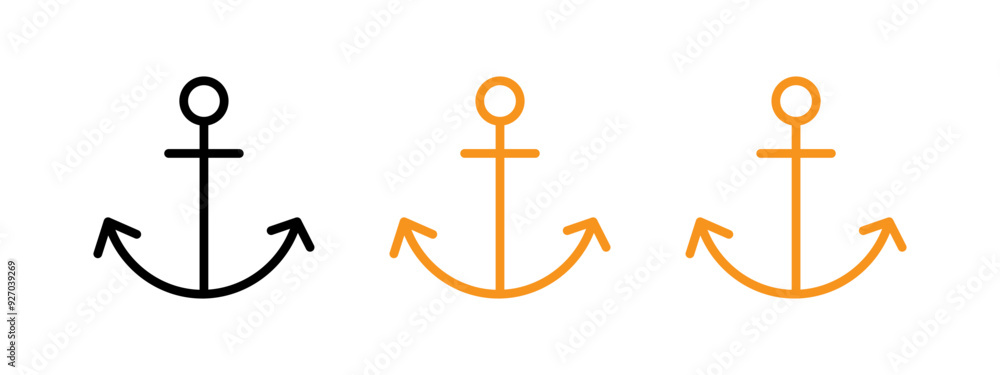 Poster Anchor icon web design in vector